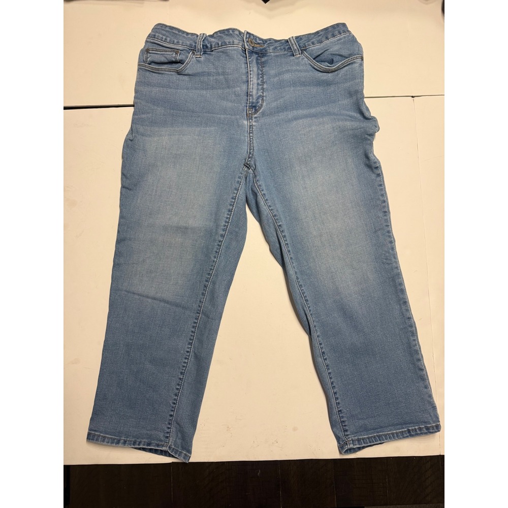 Croft‎ & Barrow Premium Denim Light Wash Capri Jeans Womens 14 Stretch RN73277